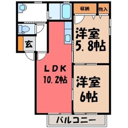 メゾンドシャンテ Dの物件間取画像